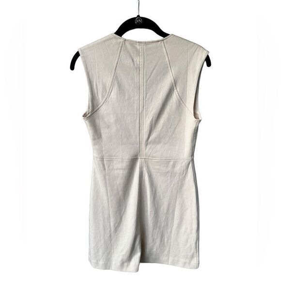 Everlane The 90’s Mini Dress Cap Sleeve Square Neck Canvas Beige Size Small - Picture 3 of 5